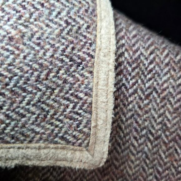 Vintage Women's Wool with Suede Detail Belted Jacket Coat 42/6 - Picture 8 of 16